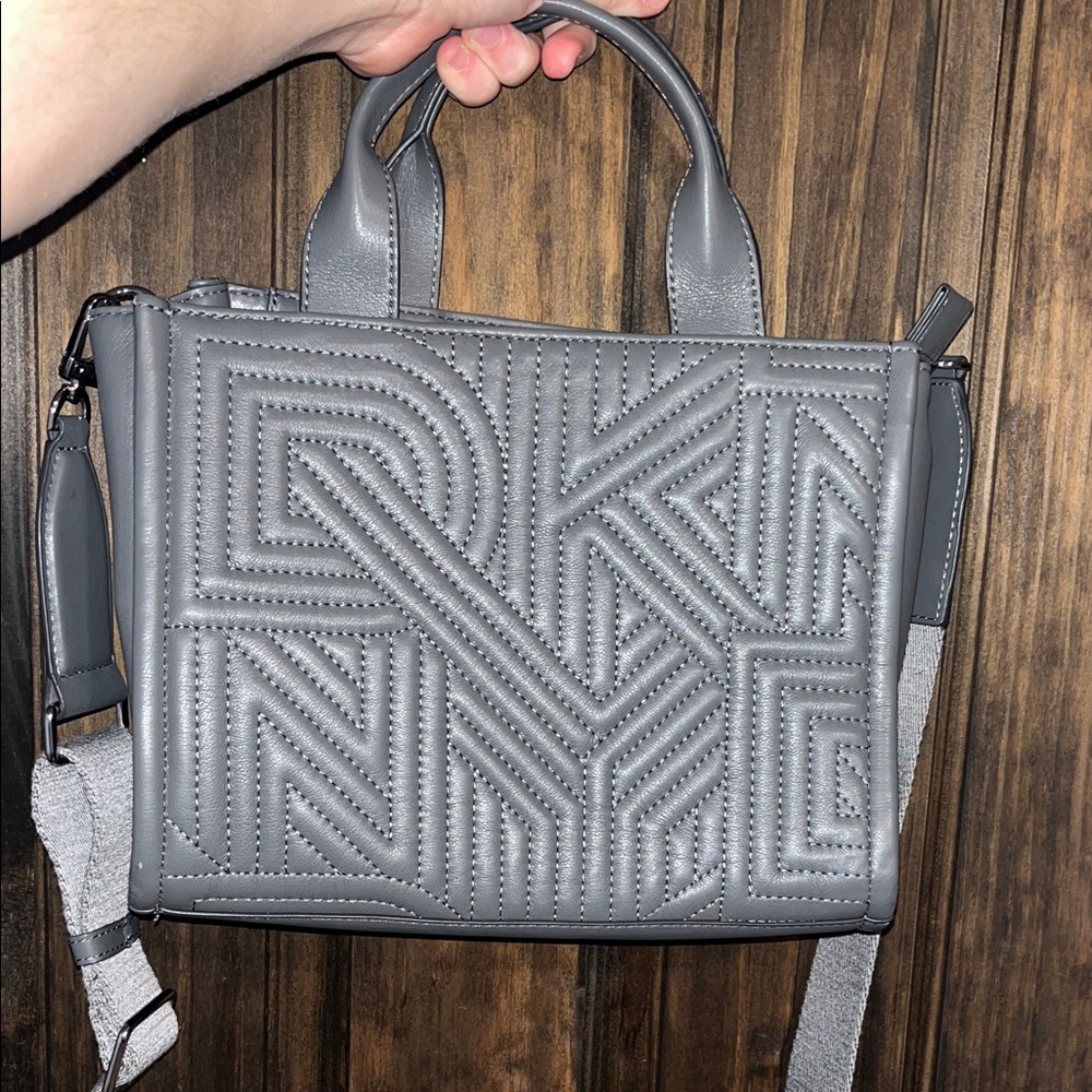 DKNY Quilted Gray Satchel Bag